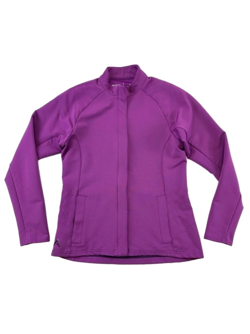 Antigua purple zip golf jacket Womens Small zip front solid colour Sporty